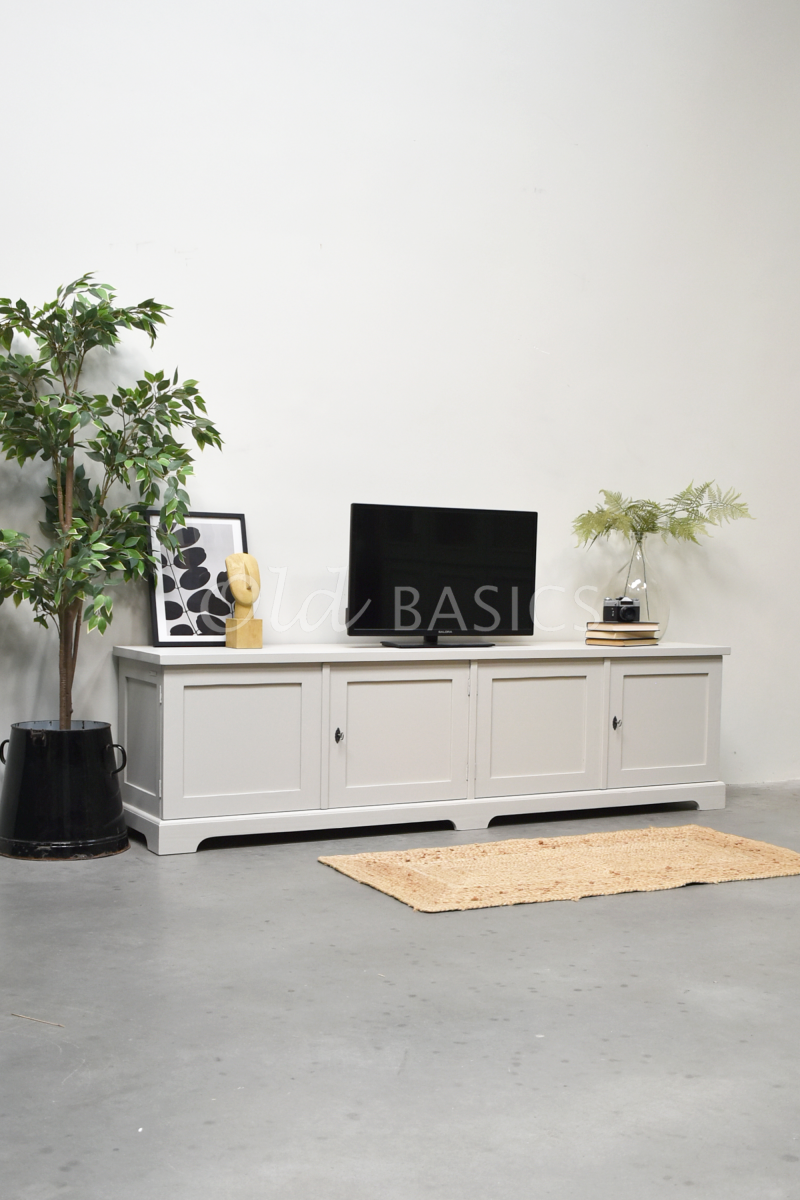 Detail van Dressoir Grenoble, 4 deuren, RAL7044, grijs, materiaal hout